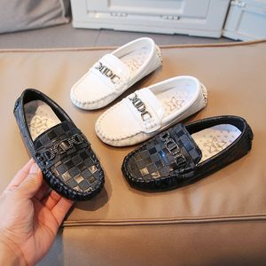 2024 Toddler Little Kid Boys Girls Soft Leather Slip On Flat Boat Dress Shoes Wedding Church Oxford Shoes Loafers