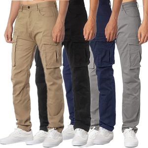 Calças masculinas 2024 primavera e outono solto grande casual saco 3d lacing roupas de trabalho multi bolso perna reta