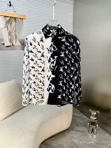 Koszula męska projektant mody na długi rękawem Summer Monogram Print Polo Shirt Single Bered Beach Casual Shirt Lapel European American Business Shirt Asia M-3xl GJ82