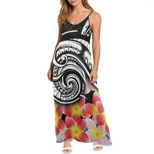 Vestidos casuais polinésio tribal fijian totem tatuagem fiji floral padrão mulheres moda v pescoço sem mangas vestido chique roupas finas