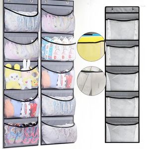 Storage Bags 5 Grids Pockets Hanging Door For Closet Multi Functional Non-woven Fabric Snack Underwear Shoes Bathroom