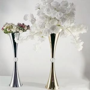 60 cm a 100 cm de altura) Vaso de flores de prata em aço inoxidável Peça central Peça central Decoração de suporte de bola de flores Peça central dourada decoração de mesa 203