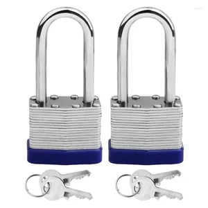 Nyckelringar 2 Packgrenar med nycklar Shackle Long Lock Heavy Duty Key Padlock Weatherproof Locks for Garden Shed Garage