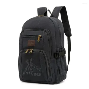 School Bags Canvas Travel Backpack For Man Black 2024 Durable Waterproof Outdoor Youth Hiking Knapsack Casual Sports Backbag Male Khaki