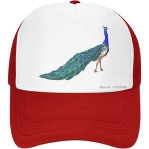 Wunderschöne Pfauen-Trucker-Mütze mit Tiermotiv, Netzkappe, leicht, verstellbar, Snapback, Outdoor-Sporthut für Damen und Herren