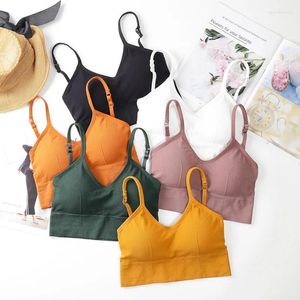 Camisoles & Tanks Kaka Short Beauty Back Underwear Seamless U-Shaped Tube Top Sports Sling Vest Without Steel Ring Push Up Bra Women