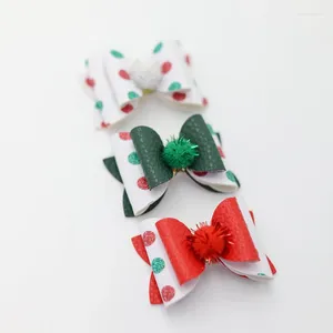 Hair Accessories 3PCS/Set Christmas Color Matching Plush Ball Wave Point Barrettes Bow Hairpins Hairgrips Clips Kawaii Headwear