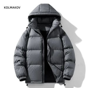 Inverno com capuz masculino 90% pato branco para baixo casaco moda quente para baixo jaquetas casuais inverno homens engrossar jaqueta de inverno tamanho M-4XL 231229