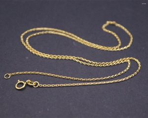 Kedjor verklig au750 ren solid 18k gul guldkedja kvinnor tur 1mm vete foxtail länk halsband 1.5-1,7 g 18 tum l stämpel