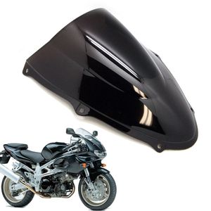 Motorcykel klar svart dubbelbubbla vindrutan vindrutan abs passform för suzuki tl1000r 1998-2002