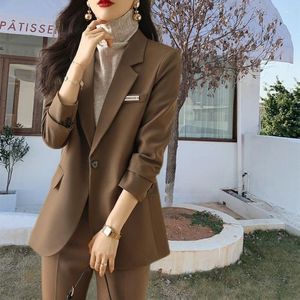 여자 정장 여성 Blazer Black Suit Korean Chic Slim Office Lady Clothing Long Spring Spring Autumn Jacket Tops Blazers Mujer