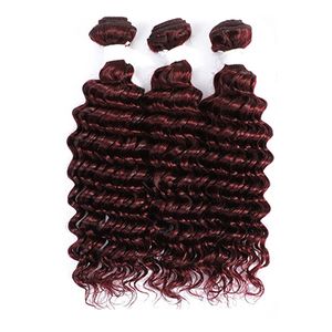 Malaysian 100% Human Hair Burgundy Color Deep Wave Curly Body Wave Double Wefts 99J 10-30inch Hair Products