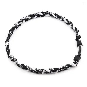 Pendant Necklaces Titanium Braided Sports Necklace For Baseball / Softball Soccer (Black)