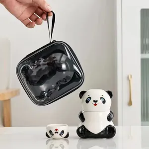 Teware Sets Yaratıcı İş Hediyesi Seramik Çay Seti Bir Pot İki Bardak Sevimli Panda