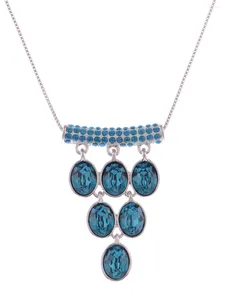 Hänge halsband safirblå afrikansk stamform orb dingle crystal halsband