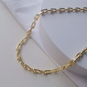 collana braccialetto sottile ciondolo in oro di design hardware a ferro di cavallo a forma di U per donna uomo coppia orologio moda matrimonio di alta qualità P3326