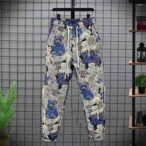 Men's Pants Bear Print Sport Trousers Harem With Leg-binding Design Casual Streetwear For Autumn