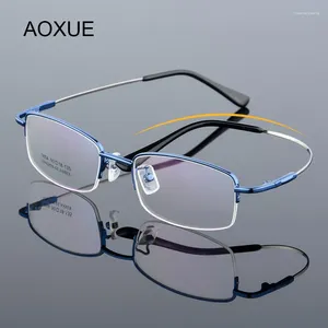 Montature per occhiali da sole Occhiali da lavoro Uomo Donna Moda Miopia ottica Mezza montatura vintage Memory Lega di titanio Anti-UV