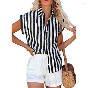 Frauen Blusen Casual Lose Gestreiften Shirts Für Frauen 2024 Sommer Vintage Übergroßen Und Mode Elegante Jugend Weibliche Tops