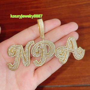 Moissanite Hip Hop Jewelry Custom 925 Silver Special and Cool Letter Lister Leldant