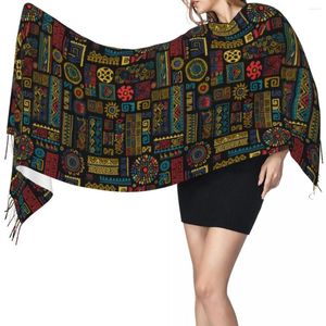 Sciarpe Ornamento Etnico Sciarpa Invernale Lunga Nappa Grande Avvolgente Morbida Pashmina