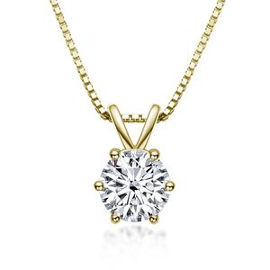 Classic Six Claw D Color One Moissanite Necklace for Women 925 Pure Silver Versatile Pendant Jewelry