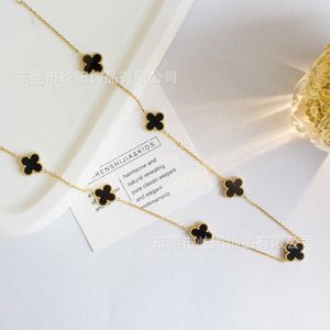 Designer Jewelry Luxury VanCA Accessories Ten Flower Pendant Necklace Lucky Four Leaf Grass 10 Flower Necklace Collar Chain Fritillaria Necklace Agate UC9B