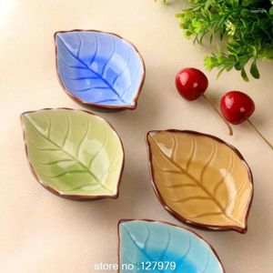 Conjuntos de louças em promoção! Placas de cerâmica folhas criativas pratos de sushi japonês tempero molho prato atacado-