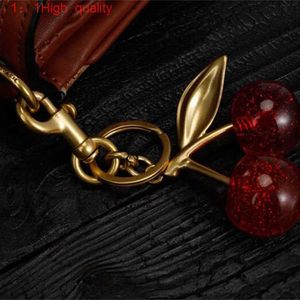 Keychains Lanyards Keychain Crystal Cherry Styles Red Color Women Girls Bag Car Pendant Fashion Accessories Fruit Handbag Decoration