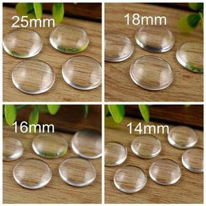 Glass Cabochon Jewelry Components Clear Round Domed Glass Flat Back Beads DIY Handmade Findings 14mm 18mm 25mm230n