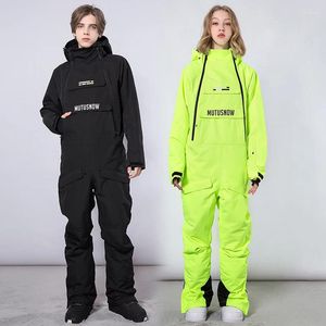 Skiing Jackets One-Piece Ski Suit Women Outdoor Snowboard Jacket Men Warm Set Wind Proof Waterproof Jumpsuits Overalls Winter Clothing