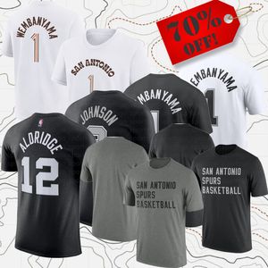 Erkekler Marka hayranları basketbol gömlekleri 1 Victor Wembanyama 3 Keldon Johnson San Tops Tees Yetişkin Bayan Spor Kısa Kollu T-Shirt Amerikan Sokak Günlük Giysileri