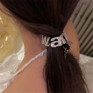 Designer Women Hair Clips Barrettes Girls Hair Band Band Shiny Diamond Lettera Elastica Caponco Cacciatore Brand Brand Ladies Pony Tails Holder Luxury Hair Jewelry