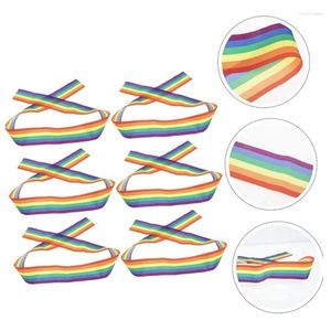 Strand colorido listrado bandana pulseiras bandeira do arco-íris pulseira de pulso para celebrações e reuniões do orgulho unissex