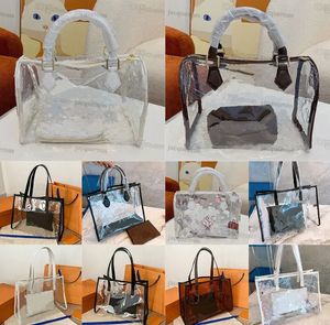 Jelly Bagwomens Summer Beach Totes Luxury Laser Flash PVC Designer Handväskor Män Kvinnor Transparent axelväskor Tote Jelly