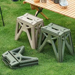 Camp Furniture Folding Stool Portable Lightweight Garden Camping Chair Household Outdoor Travel Ferroalloy Sturdy Stable Anti-scratch Feet