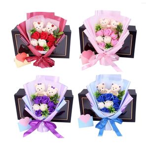 Decorative Flowers Rose Flower Bouquet Valentines Day Decor Po Props Display Art Floral Arrangement Scented For Indoor Outdoor Party Men