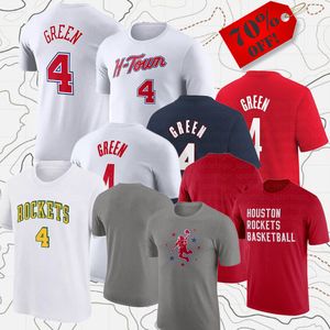 Men Women Brand Fans Basketball Shirts 4 Jalen Green Houstons Tops Tees Adult Lady Sport Short Sleeve T-Shirt American Street Casual Clothes