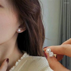 Stud Earrings Luxury Square Zircon Crystal Silvery Pin Princess Bride Wedding Banquet Studs EarringsJewelry Set Gift Women Girls