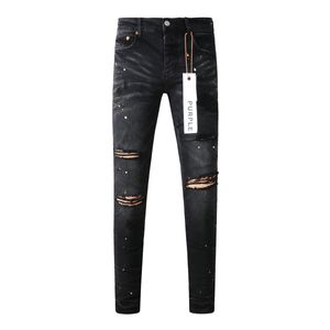 2024 Designer Mens Jeans Roxo para Mens Calças Jeans Moda Feminina Tendências de Marca Roxa Angustiado Preto Rasgado Biker Slim Fit Motocicleta Sweatpants US1P