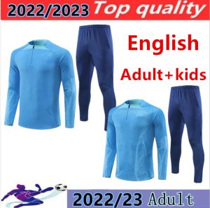 22/23 nova inglaterra meio zip agasalho treinamento wear jogging kit camisa de futebol chandal survement maillots de pé adulto crianças