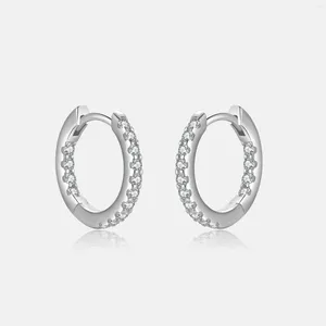 Hoopörhängen Vewant 925 Sterling Silver Inner 10mm Circle CZ Pave Huggies Earring Women Clips Luxury Fine Jewelry Crystal Jewels