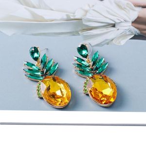 Kolczyki Dangle ananas kryszton wysokiej jakości kryształ kryształ urocza kolczyka moda biżuteria na świąteczne biżuterię dla kobiet 2024 Prezent