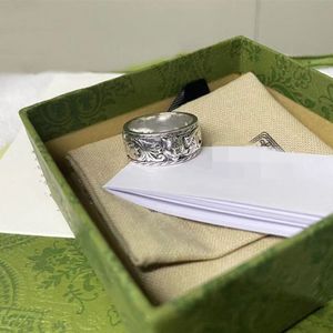 Topp lyxig designer ring dominerande tigerhuvudring 925 silverpläterade materialringar mode smycken