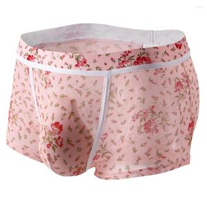 Mutande da uomo sexy scroto rigonfiamento boxer slip in rete pantaloncini trasparenti U sacchetto convesso intimo mutandine traspiranti