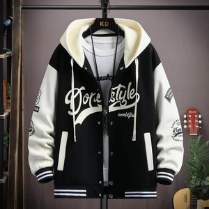 Trendy Hip Hop Hooded Baseball Uniform Unisex Slim Fit Lightweight Sportswear Jacket Men's Bomber Jackets Autumn Coat 231229