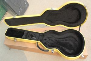 Custodia rigida marrone per chitarra elettrica LP con fodera nera. DIMENSIONE FODERA LOGO personalizzata. Spedizione gratuita