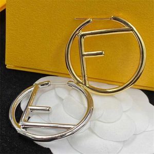 38% OFF Fenjia F Letter Pair of Different Colors Brass Material Silver Needle Fashion Versatile Earrings for Women