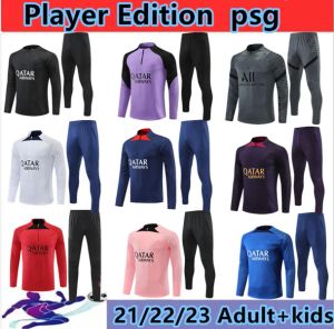 21/22/23 Spelarversion Psges Tracksuits Training Kit Sursetement Foot Tuta Retro Futbol Messis Mbappe Soccer Football Men and Kids 22/23 Maillot Om Jerseys Camisetas