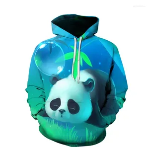 Panda baskı desenli erkek hoodies gevşek kazak kapüşonlu pembe ve beyaz